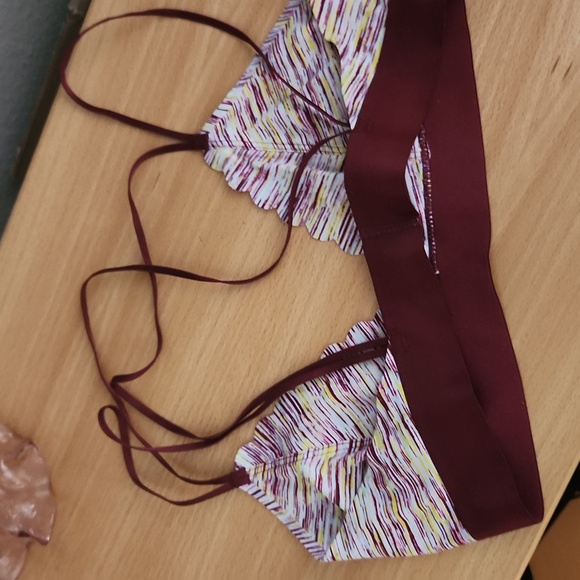 Flirtitude bralette bra multi color strappy style bra L summer bralette - Picture 5 of 6